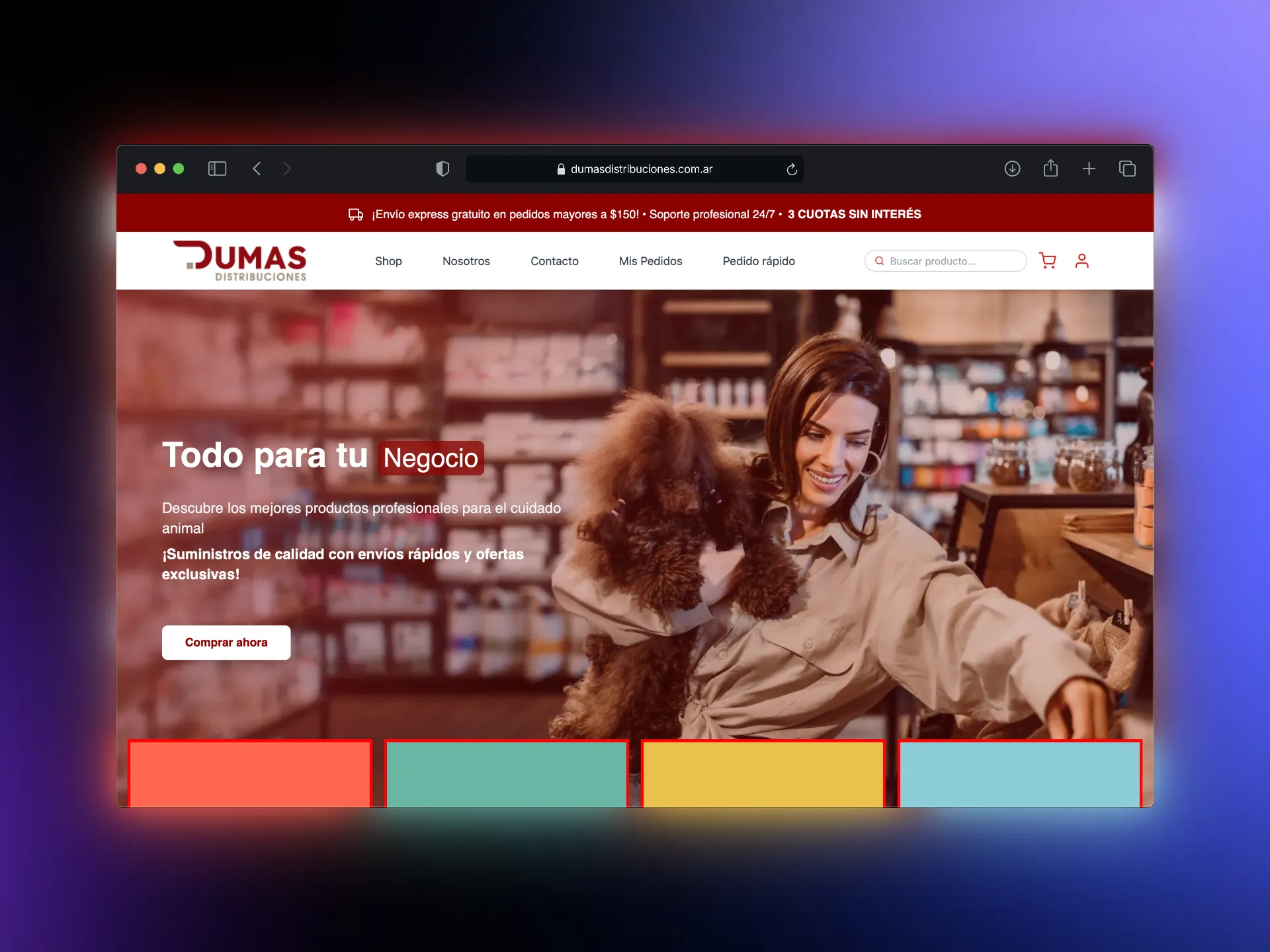 Captura de pantalla de Dumas Distribuciones