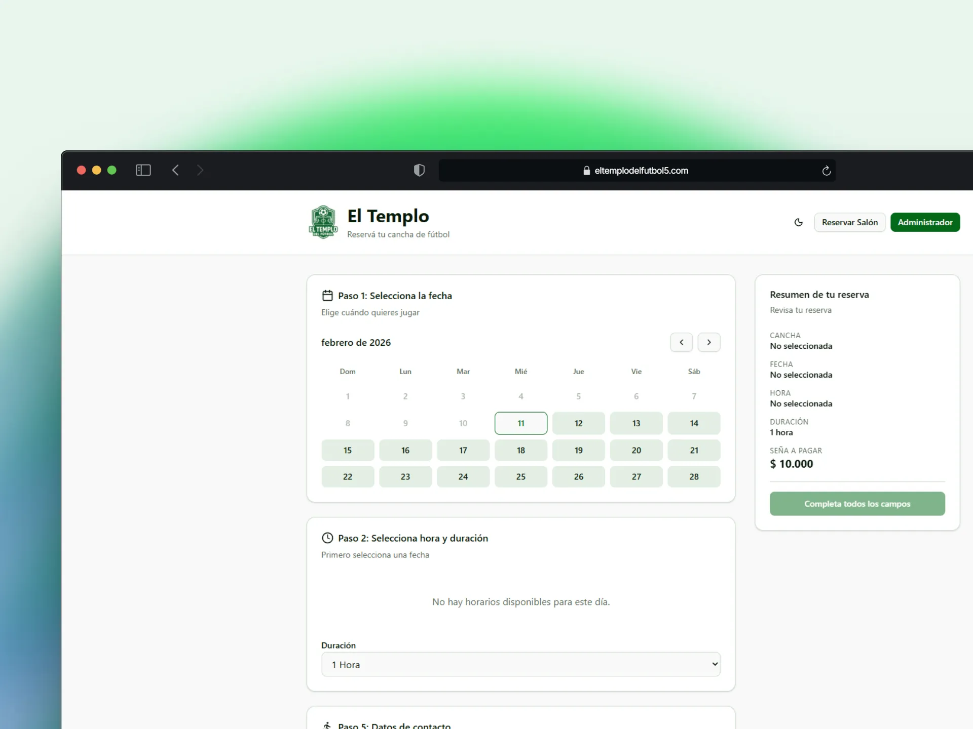Captura de pantalla de El Templo del Fútbol 5